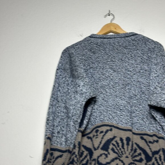 VTG Playboy Knit Abstract Grey 90s Sweater Men L Classic Prep Comfy Coral - Picture 5 of 14